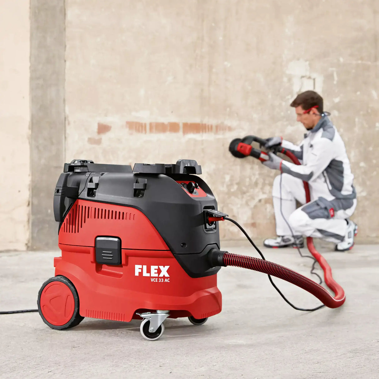 Lijadora aspiradora Flex Juego de herramientas GE 6 R-EC + VCE 33 M AC + papel de lija