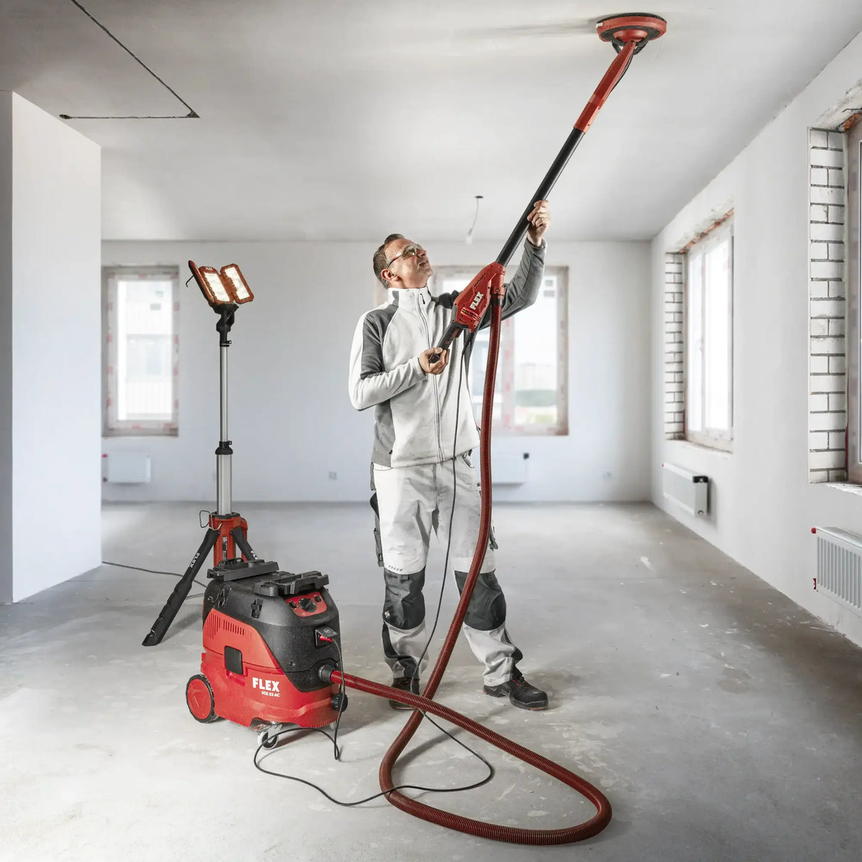 Lijadora aspiradora Flex Juego de herramientas GE 6 R-EC + VCE 33 M AC + papel de lija