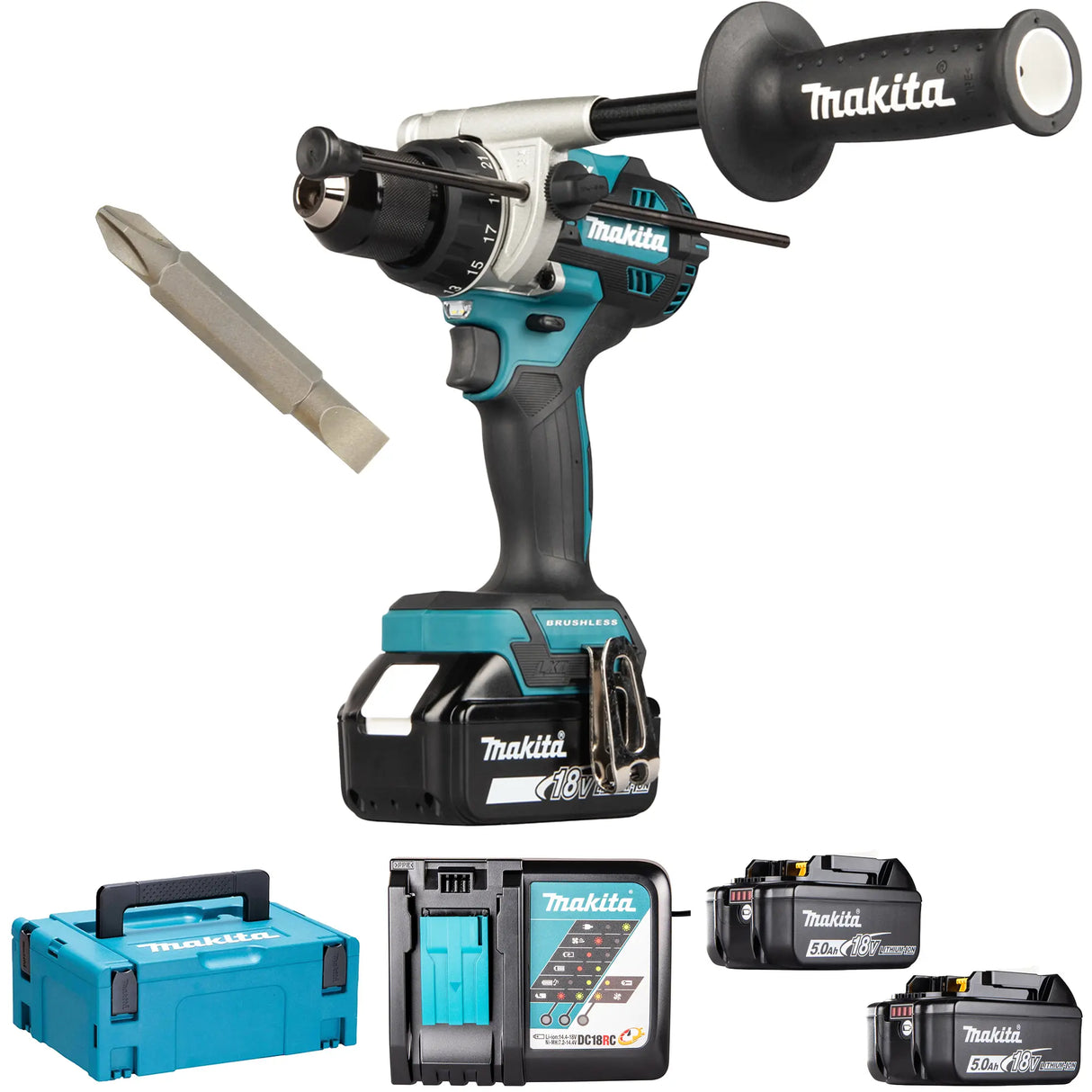 Taladro atornillador Makita DHP492RT3J 18 V 5 Ah