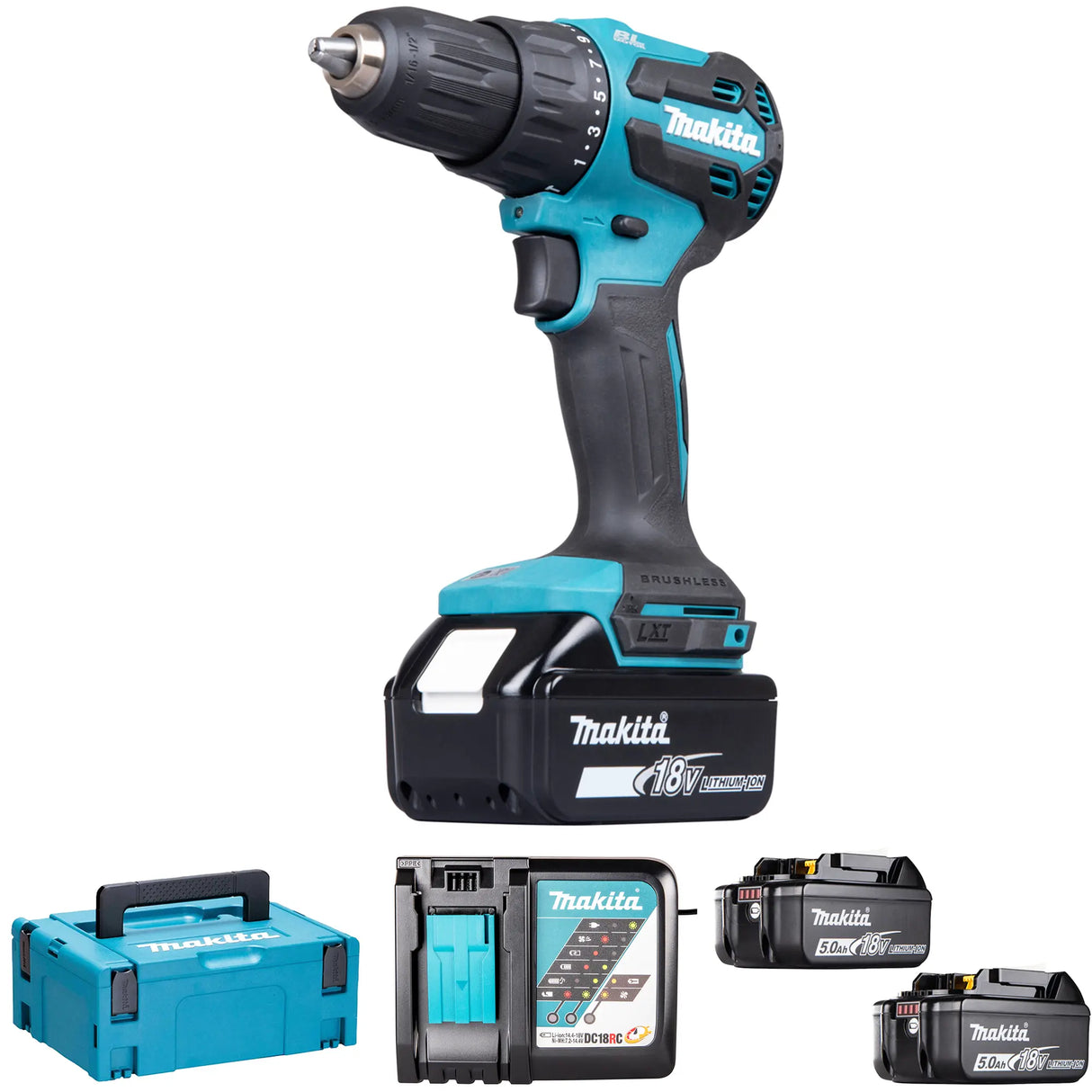destornillador de impacto Makita DHP490RTJ 18 V 5 Ah