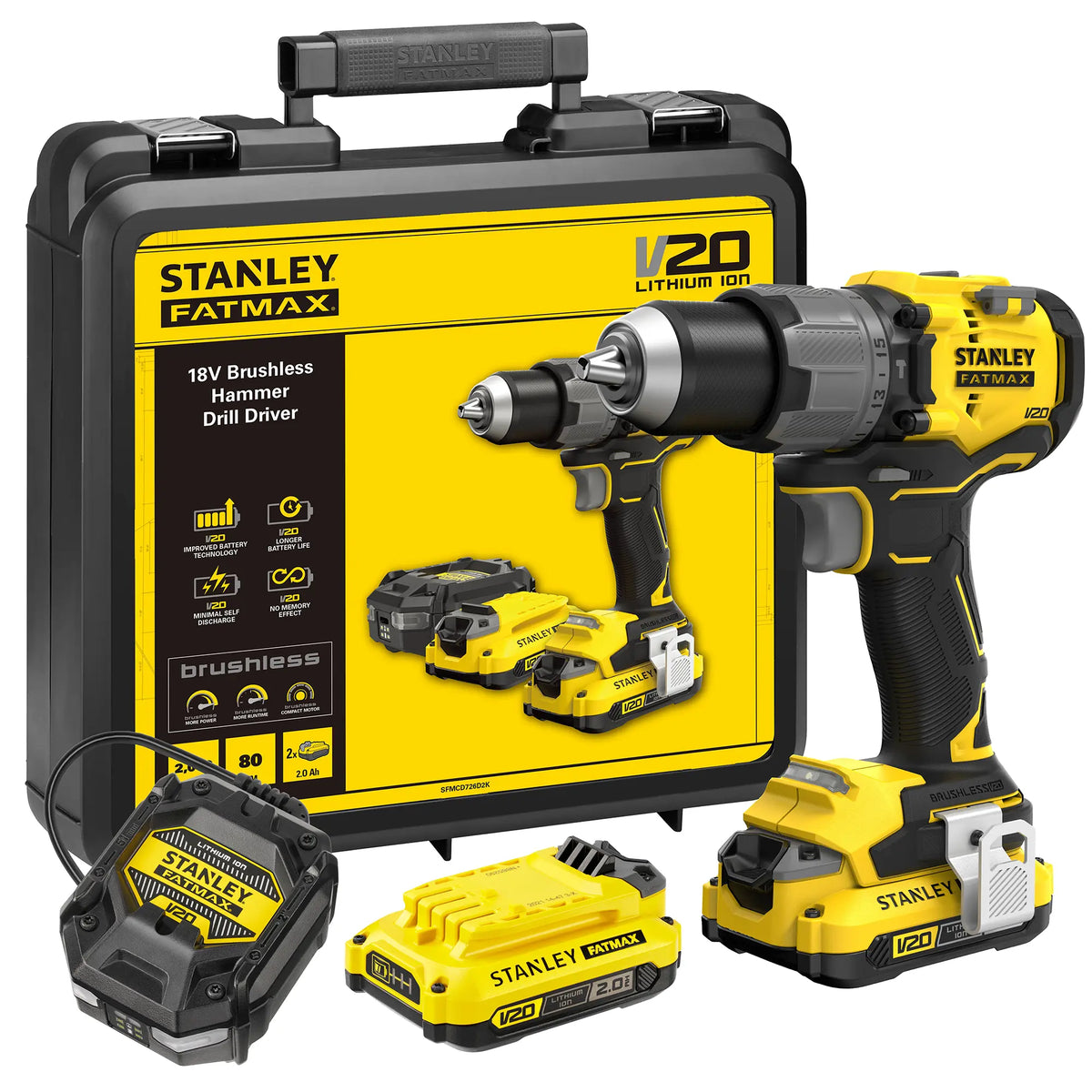taladro de impacto Stanley SFMCD726D2K-QW 18V 2Ah