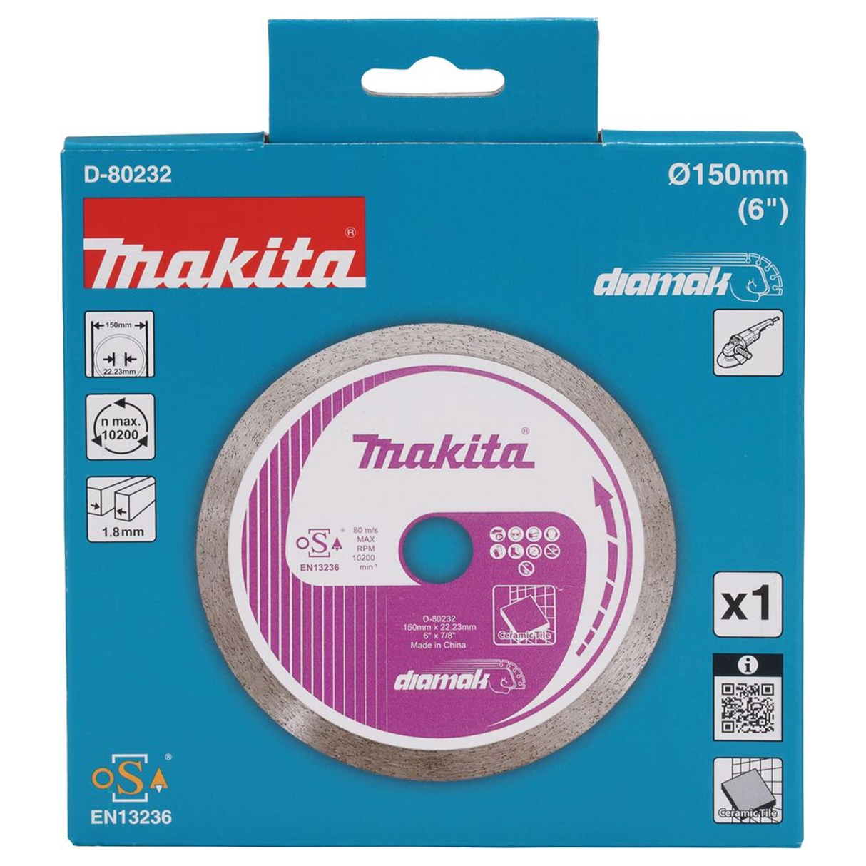 D-80232 - Disco de diamante Makita D-80232 Corona continua de 150 mm - Imagen 4
