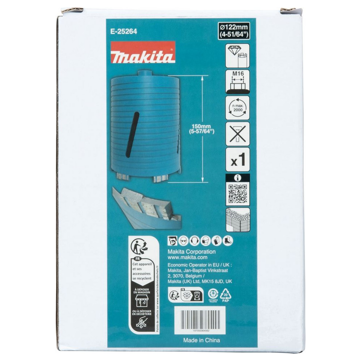 E-25264 - Corona de Diamantes Makita E-25264 122x150mm M16 - Imagen 5