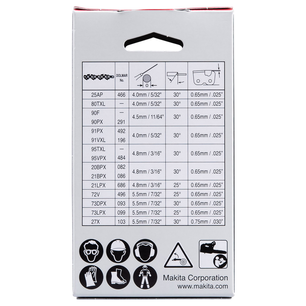 191T89-0 - Cadena Makita 80TXL 191T89-0 .325" 1.1mm 46 eslabones - Imagen 4