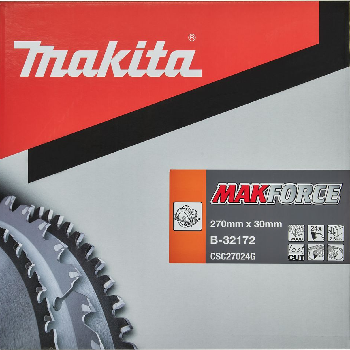 B-32172 - Hoja circular Makita Makforce B-32172 270x30mm 24T - Imagen 3