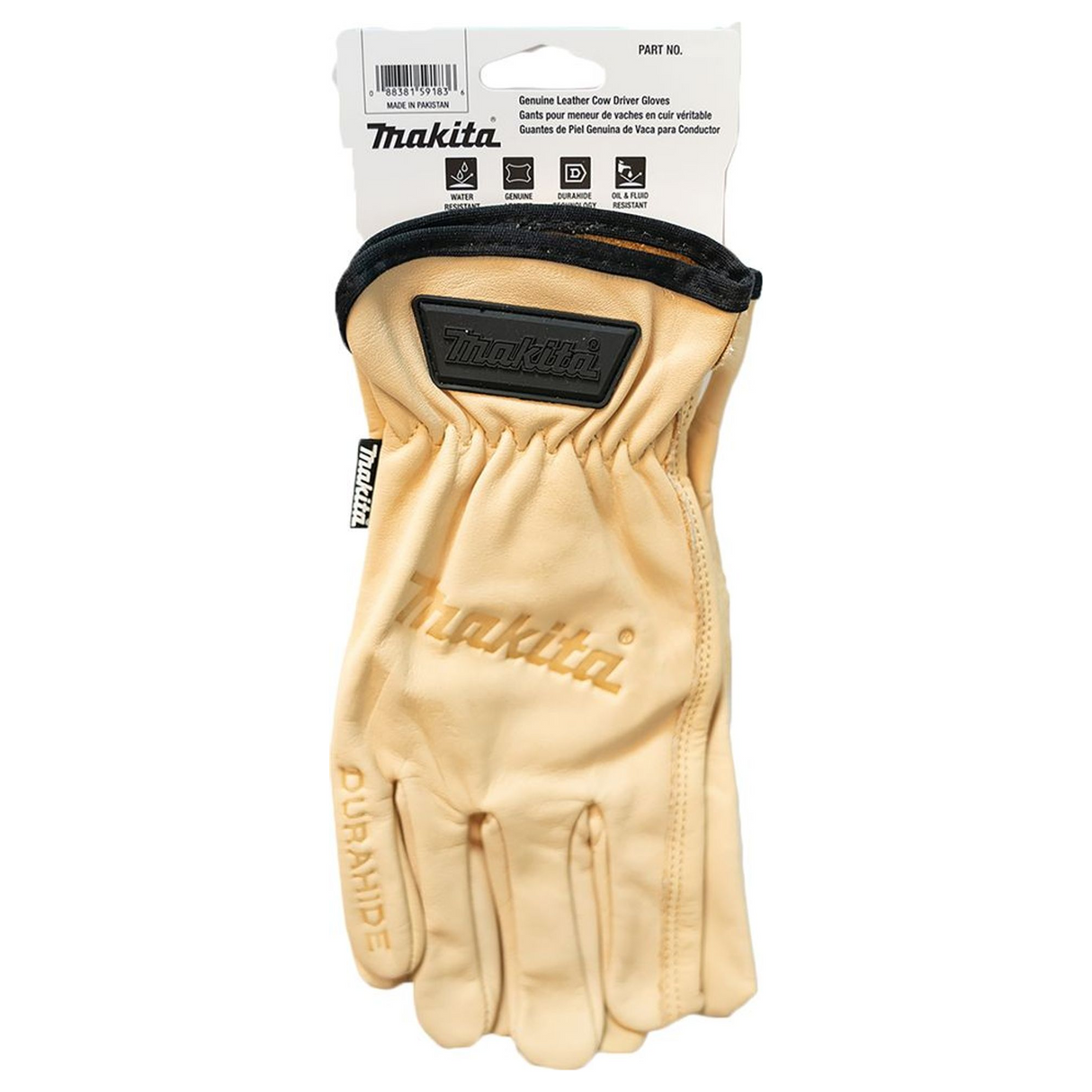 P-84632 - Guantes de trabajo Makita P-84632 Cow Driver de cuero talla L - Imagen 4