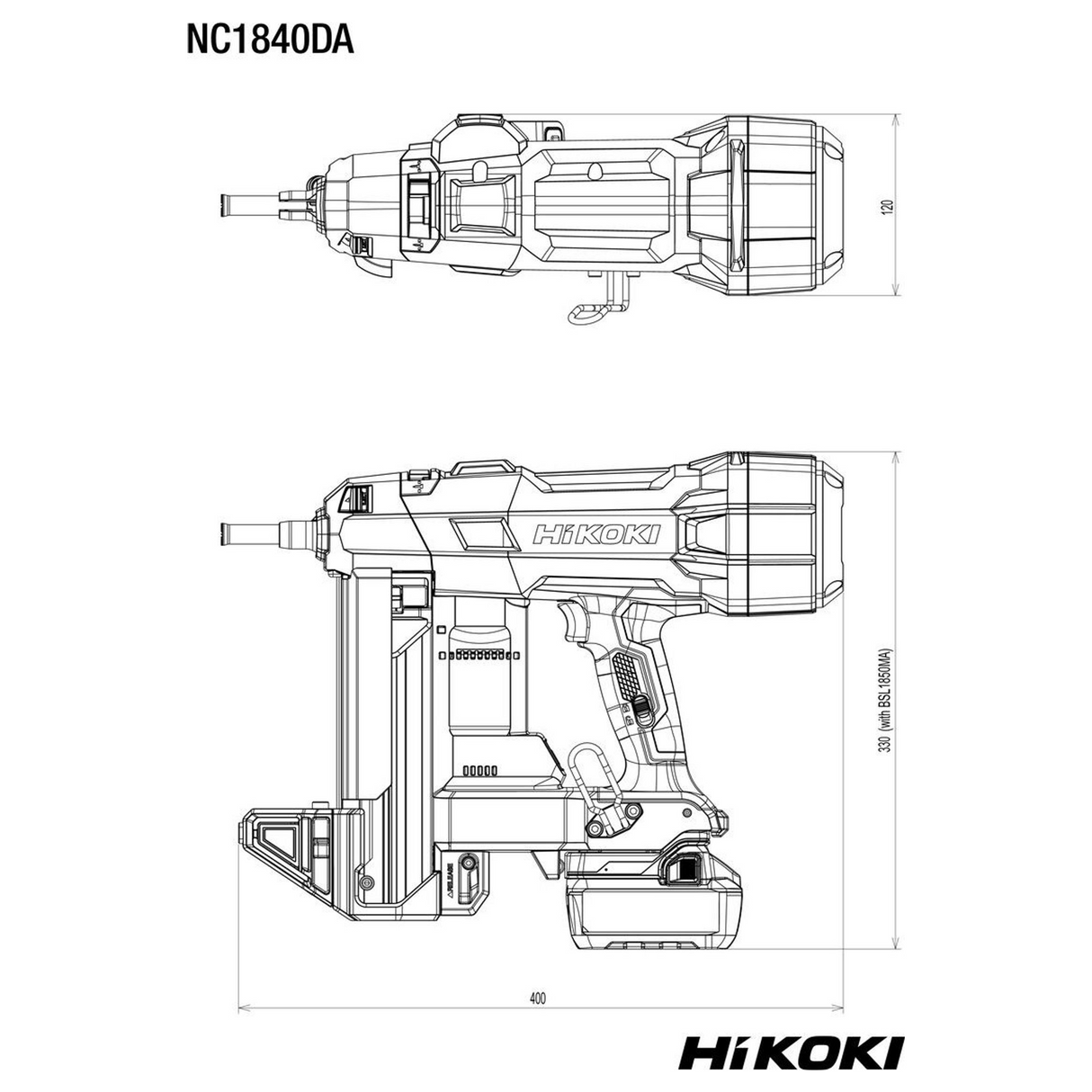 NC1840DAW3Z - Clavadora de hormigón HiKOKI NC1840DAW3Z de 18 V - Imagen 14