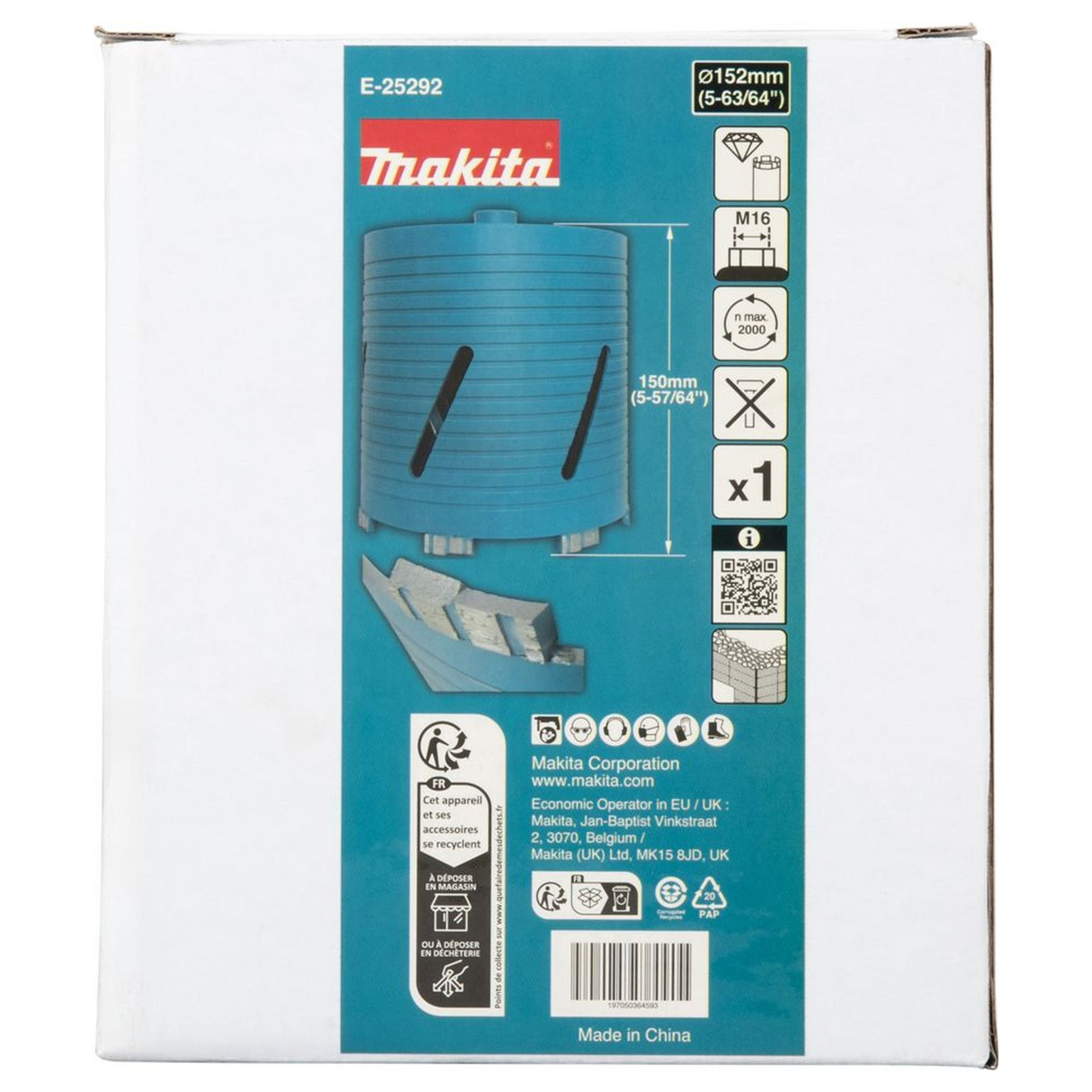 E-25292 - Corona de Diamantes Makita E-25292 152 mm M16 - Imagen 5