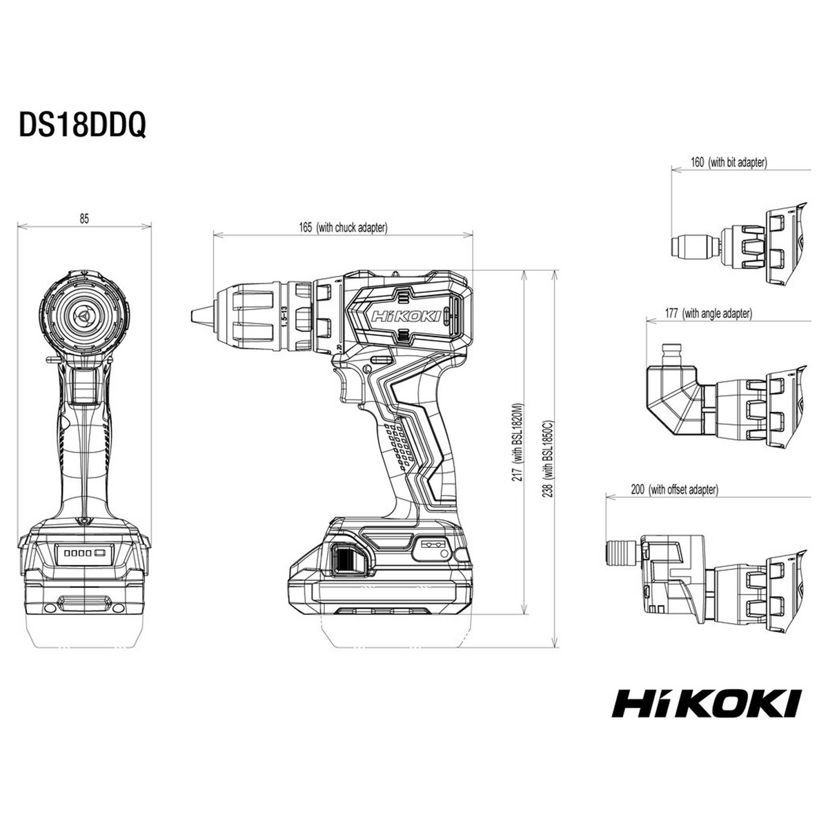 DS18DDQWRZ - Taladro atornillador inalámbrico HiKOKI DS18DDQWRZ de 18 V y 2 baterías de 2 Ah - Imagen 15