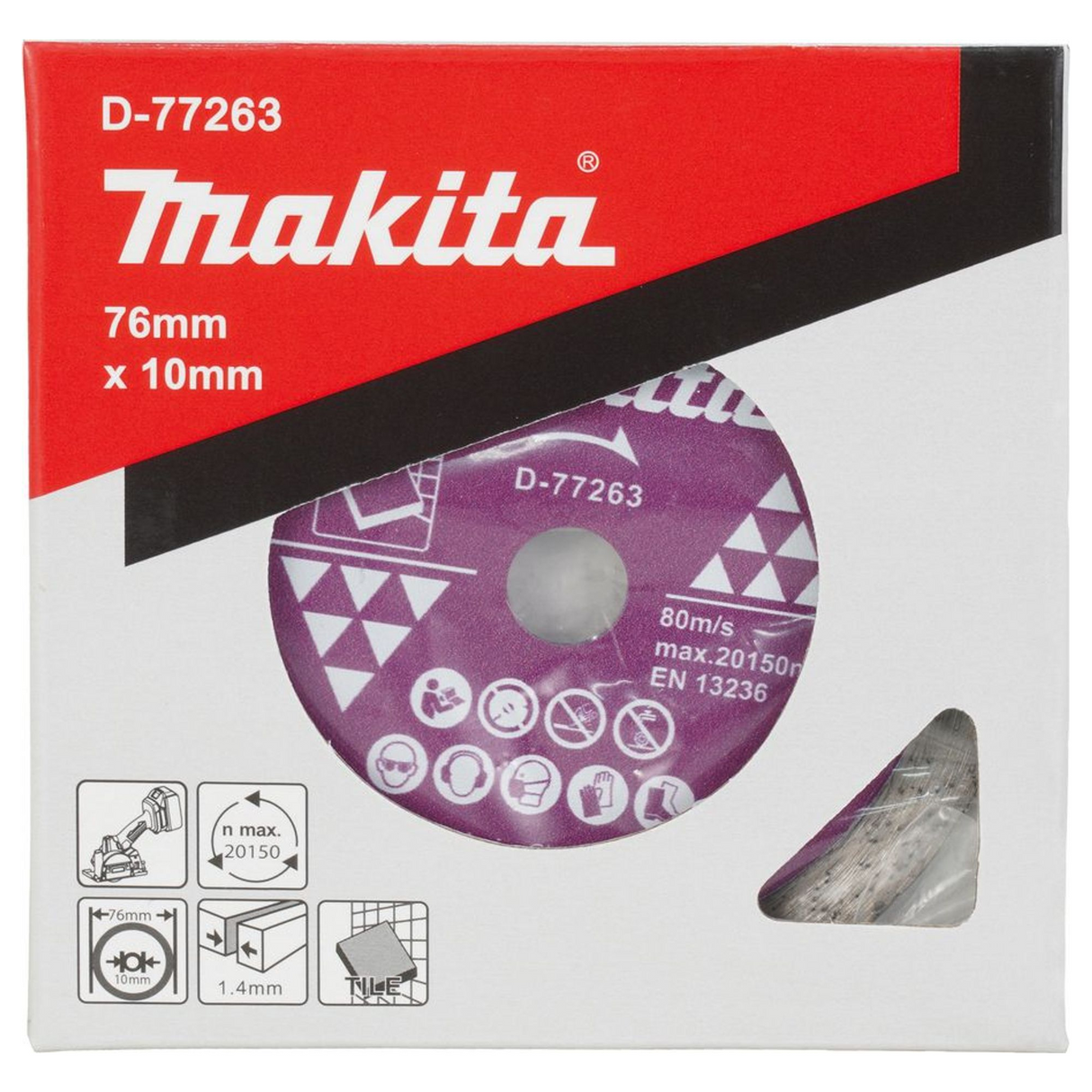 D-77263 - Disco de diamante Makita D-77263 para baldosas de 76 mm - Imagen 5