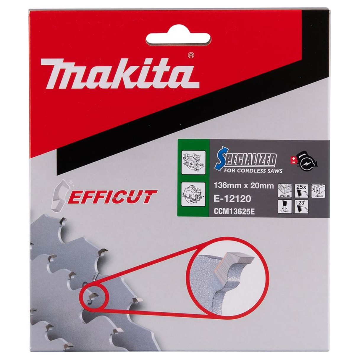 E-12120 - Cuchilla circular Makita Efficut E-12120 136 mm 25T - Imagen 4