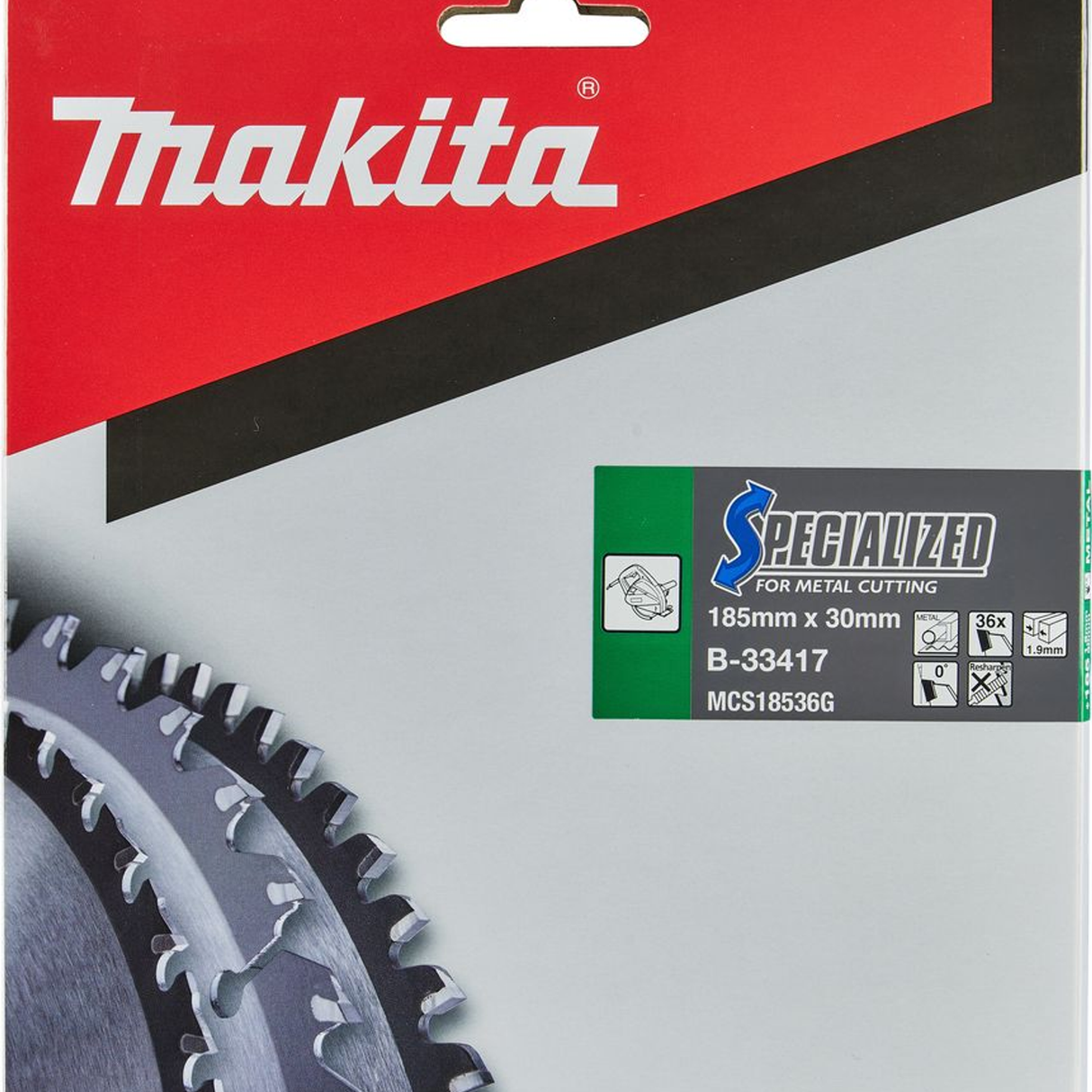 B-33417 - Hoja de sierra circular Makita B-33417 TCT especializado de 185 mm y 36 dientes - Imagen 3