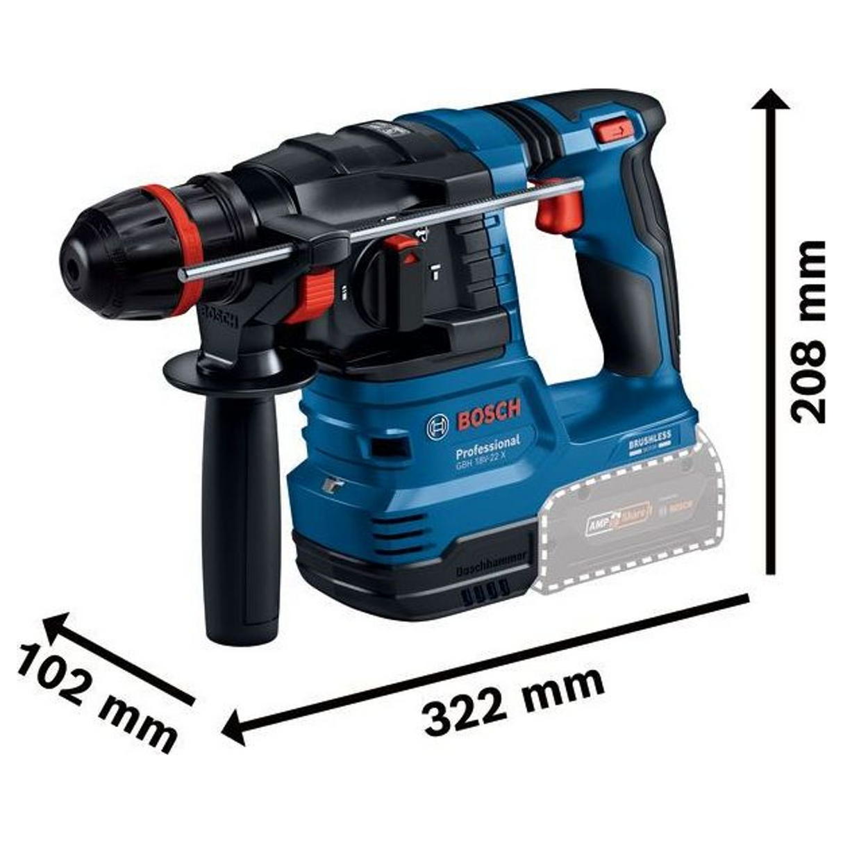 0611924101 - Taladro percutor Bosch GBH 18V-22 X PRO 18V - Imagen 24