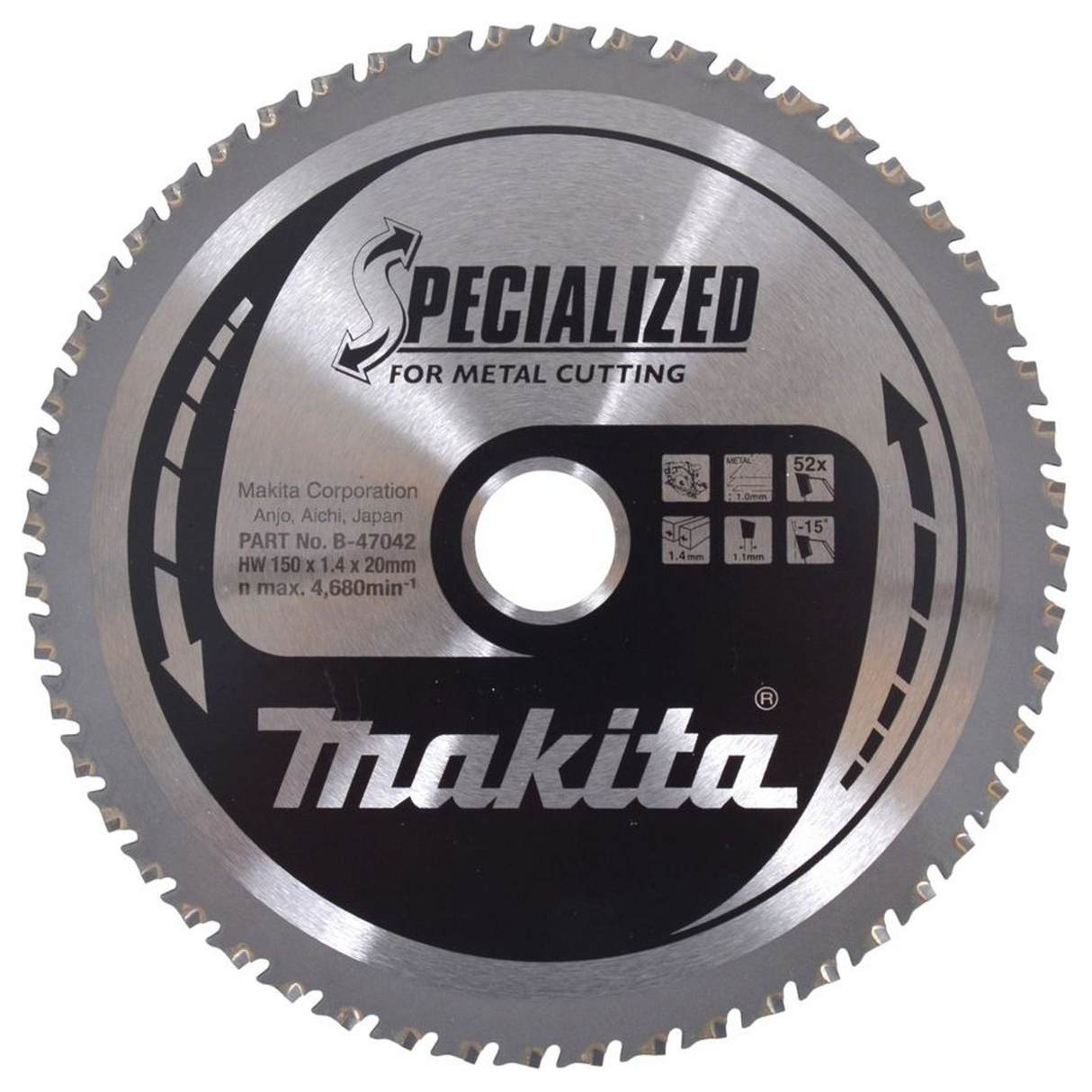 B-47042 - Hoja de sierra circular Makita B-47042 Specialized TCT 150 mm 52T - Imagen 2