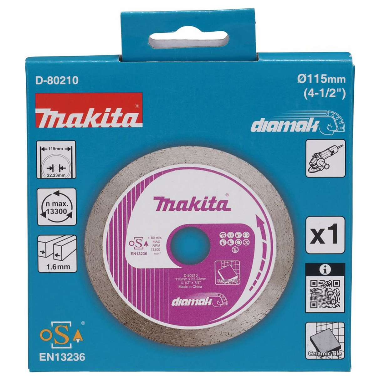D-80210 - Disco de diamante Makita D-80210 Corona continua de 115 mm - Imagen 4