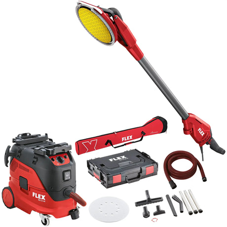 Lijadora aspiradora Flex Juego de herramientas GE 6 R-EC + VCE 33 M AC + papel de lija