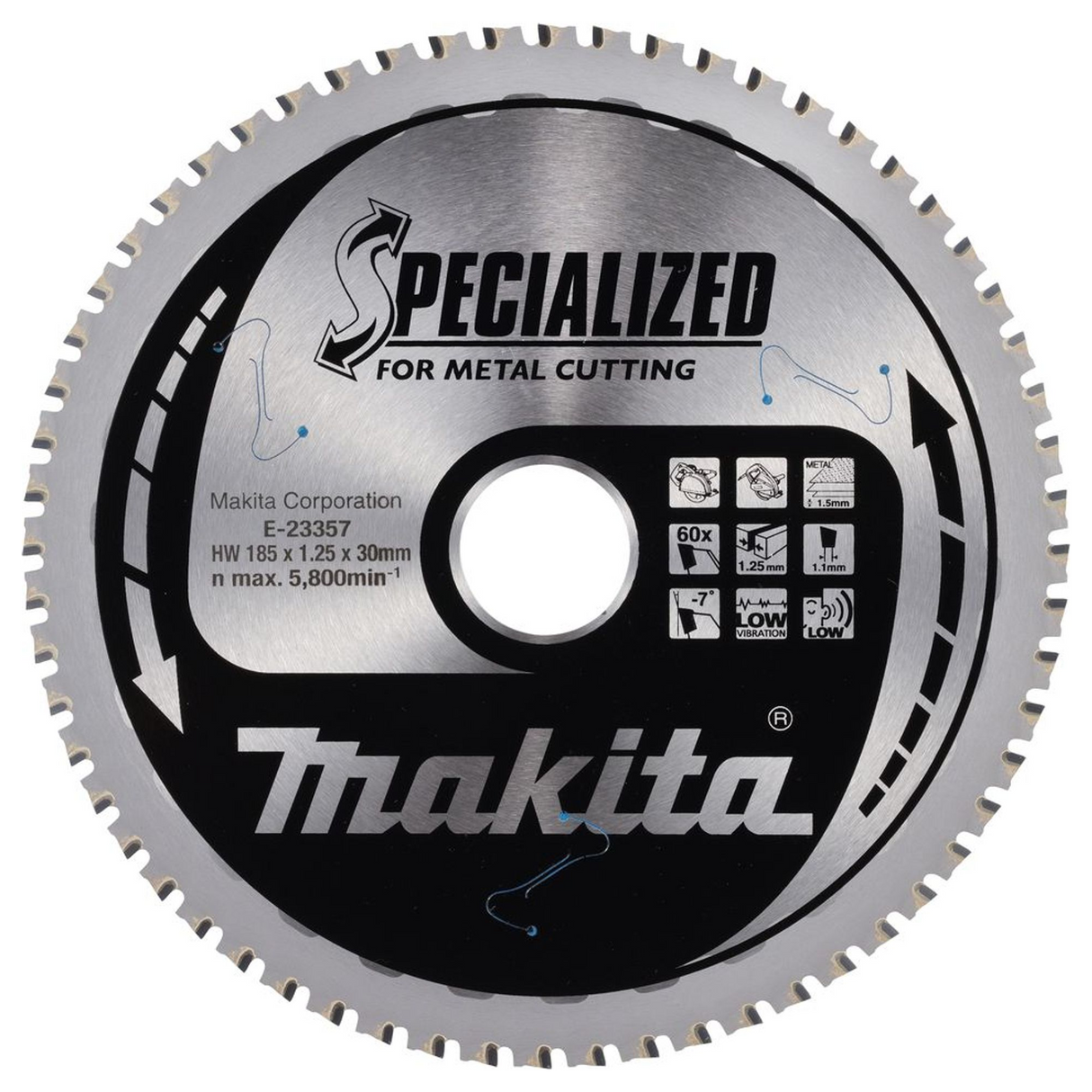E-23357 - Cuchilla TCT Makita E-23357 185x30mm 60T - Imagen 2