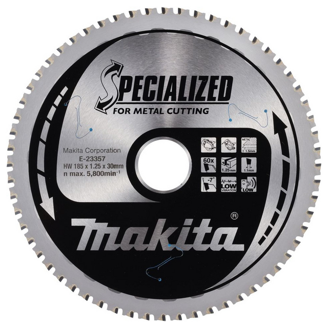 E-23357 - Cuchilla TCT Makita E-23357 185x30mm 60T - Imagen 2