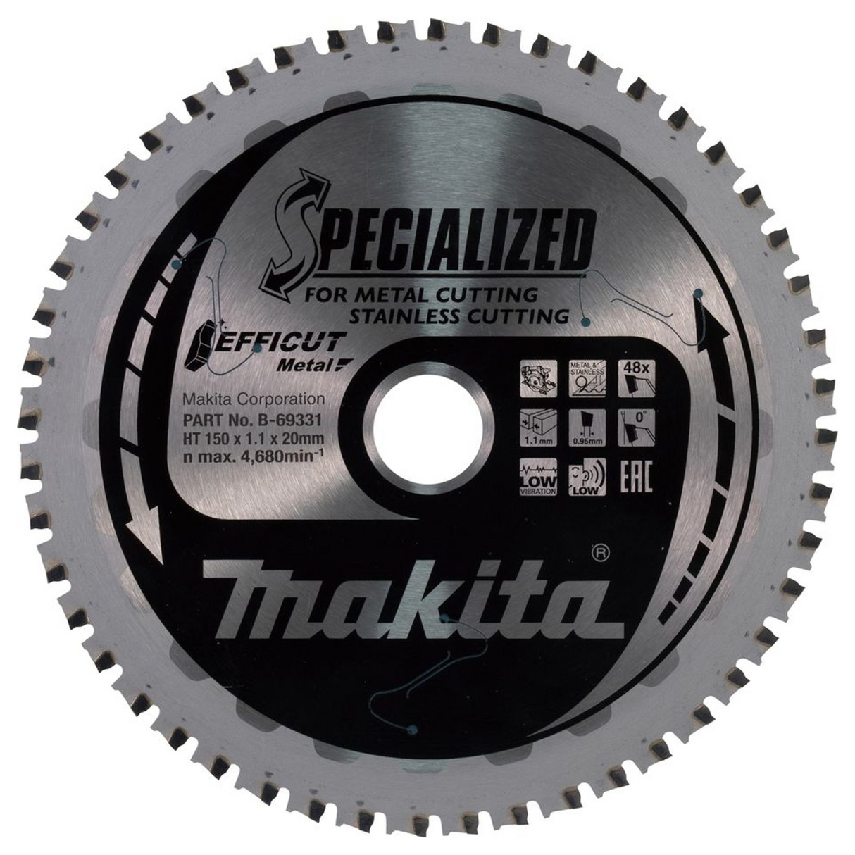 B-69331 - Hoja circular Makita Efficut B-69331 150 mm 48T - Imagen 2