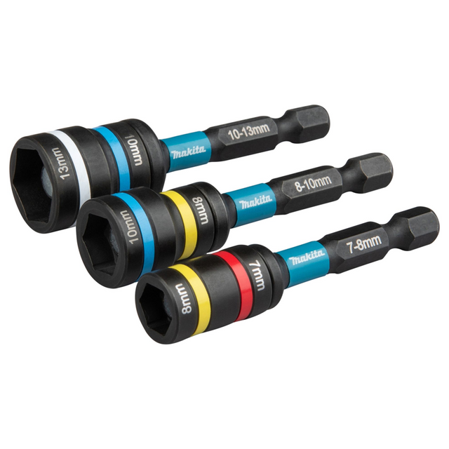 E-29826 - Juego de llaves de vaso Impact 2 en 1 negras Makita E-29826 3 piezas Vástago hexagonal de 1/4" - Imagen 2