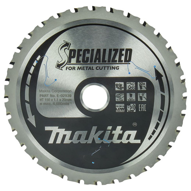 E-02939 - Hoja Efficut TCT Makita E-02939 150 mm 32 dientes - Imagen 2