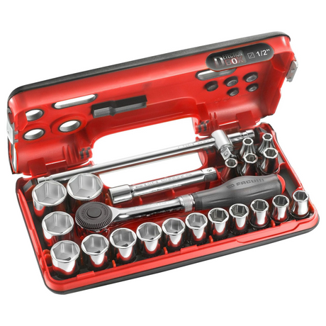 S.360DBOX4PB - Set Bussole Facom S.360DBOX4PB 1/2" con Cricchetto (22 pz)