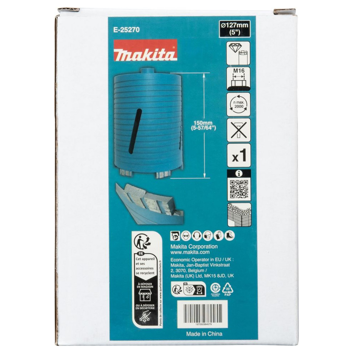 Corona Diamantata Makita E-25270 127mm M16 a Secco