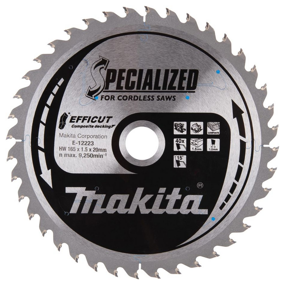 E-12223 - Hoja de sierra circular Makita Efficut E-12223 165x20mm 40T - Imagen 4