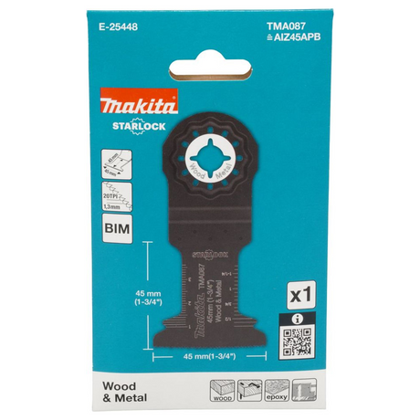 E-25448 - Hoja Starlock Makita E-25448 BiM 45 mm para madera y metal - Imagen 3