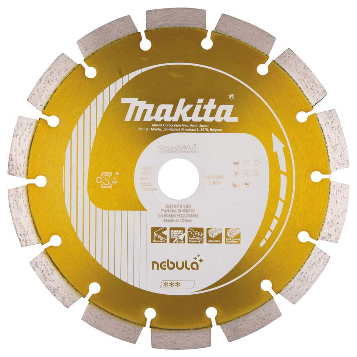 B-54019 - Disco de diamante Makita B-54019 Nebulosa Húmeda y Seca 180 mm - Imagen 2