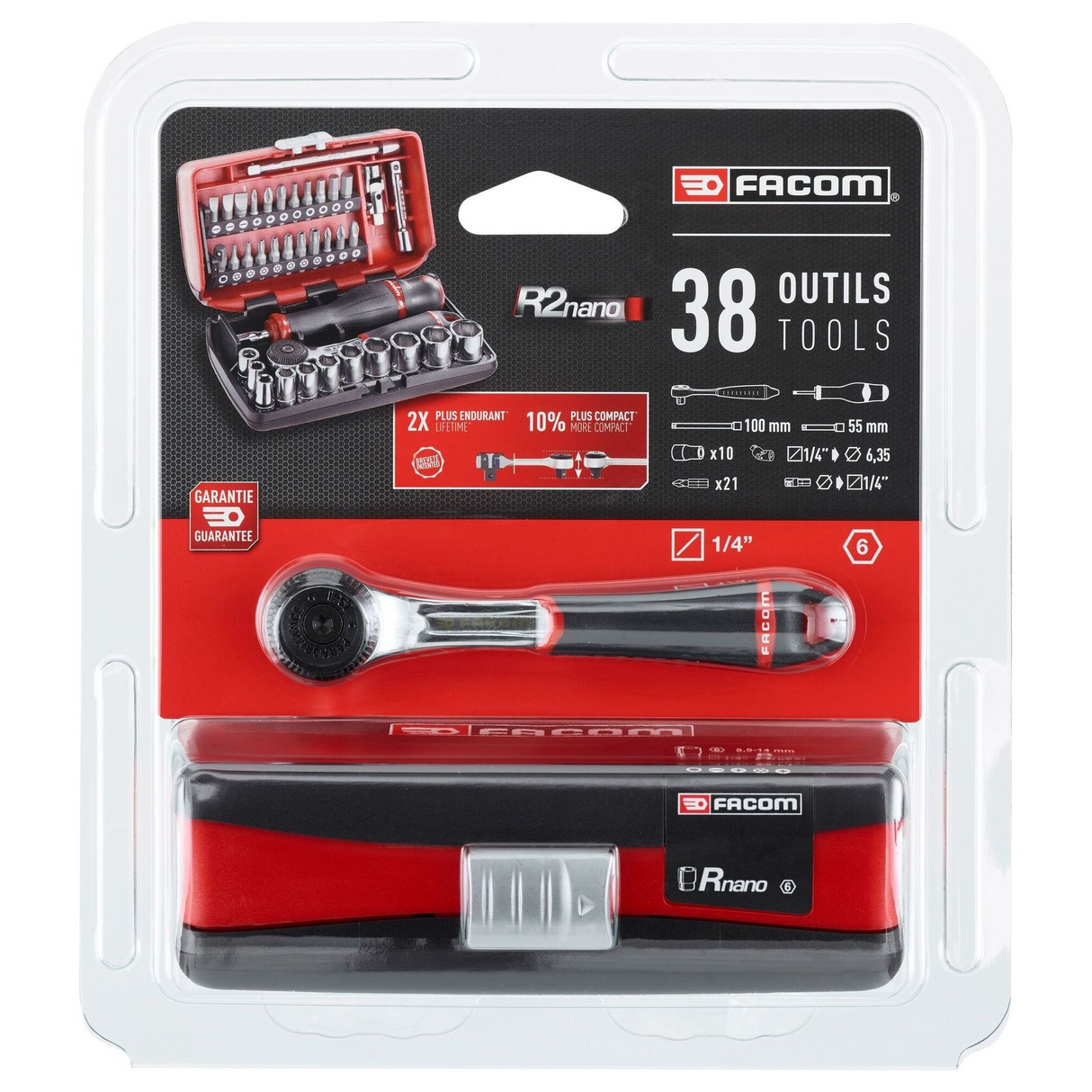 R2NANOPB - Set Chiavi a Bussola Facom R2NANOPB 1/4" 38 Pezzi - Immagine 9