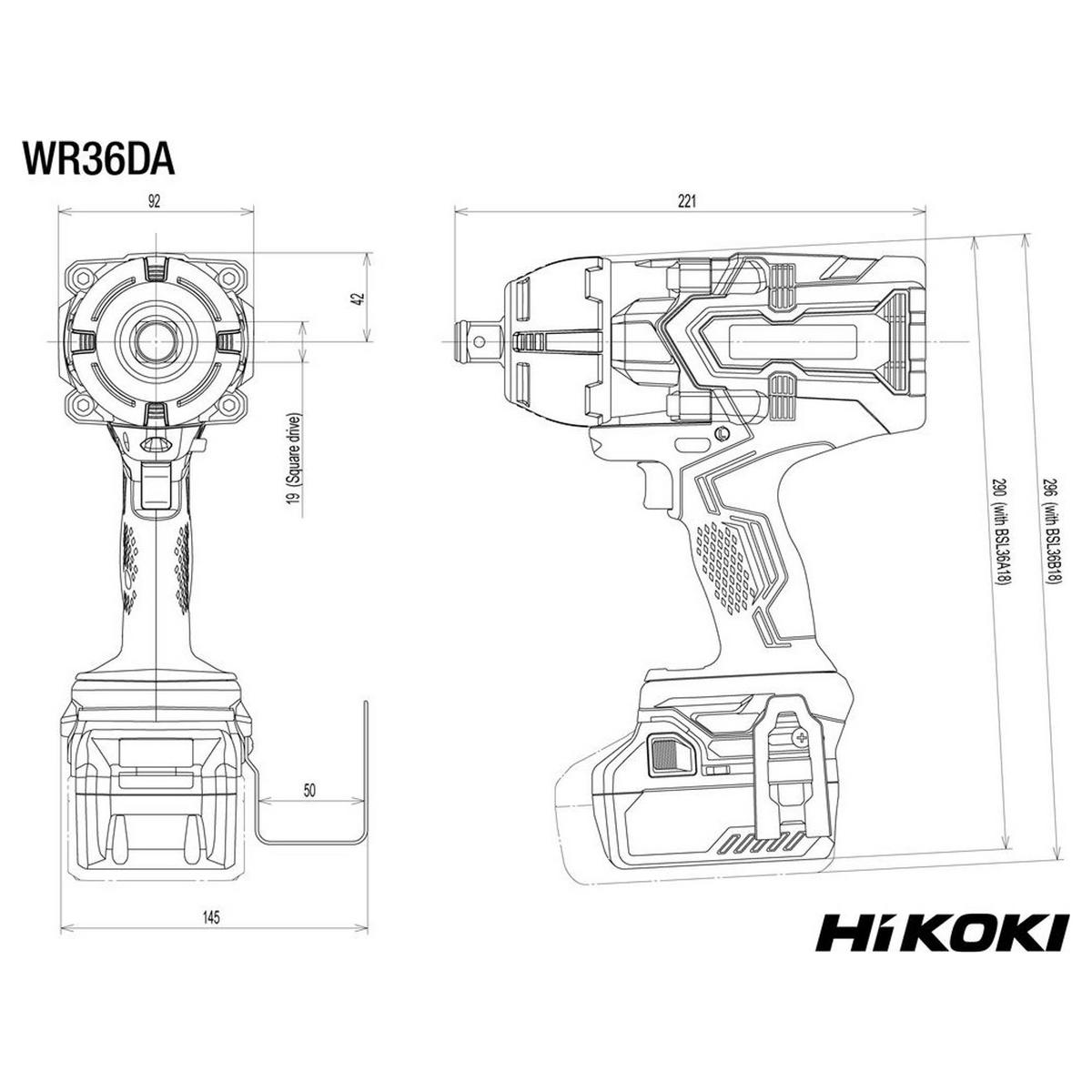 WR36DAWRZ - Avvitatore a Impulsi HiKOKI WR36DAWRZ 36V - Immagine 2