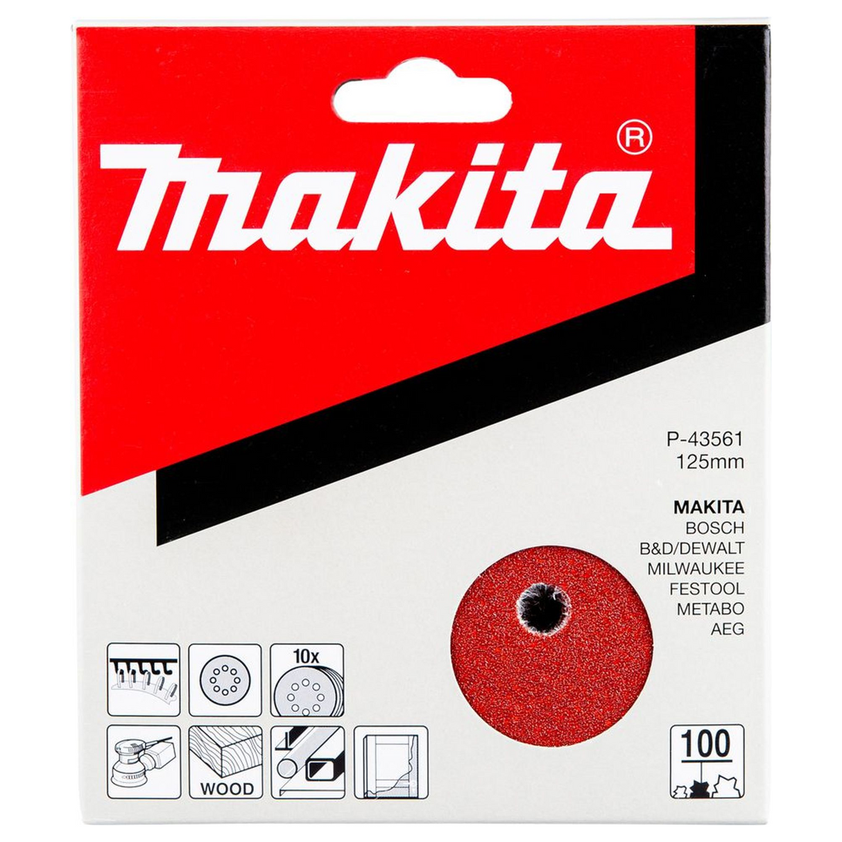 P-43561 - Disco abrasivo Makita P-43561 125 mm Grano 100 (10 unidades) - Imagen 3