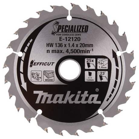 E-12120 - Cuchilla circular Makita Efficut E-12120 136 mm 25T - Imagen 2