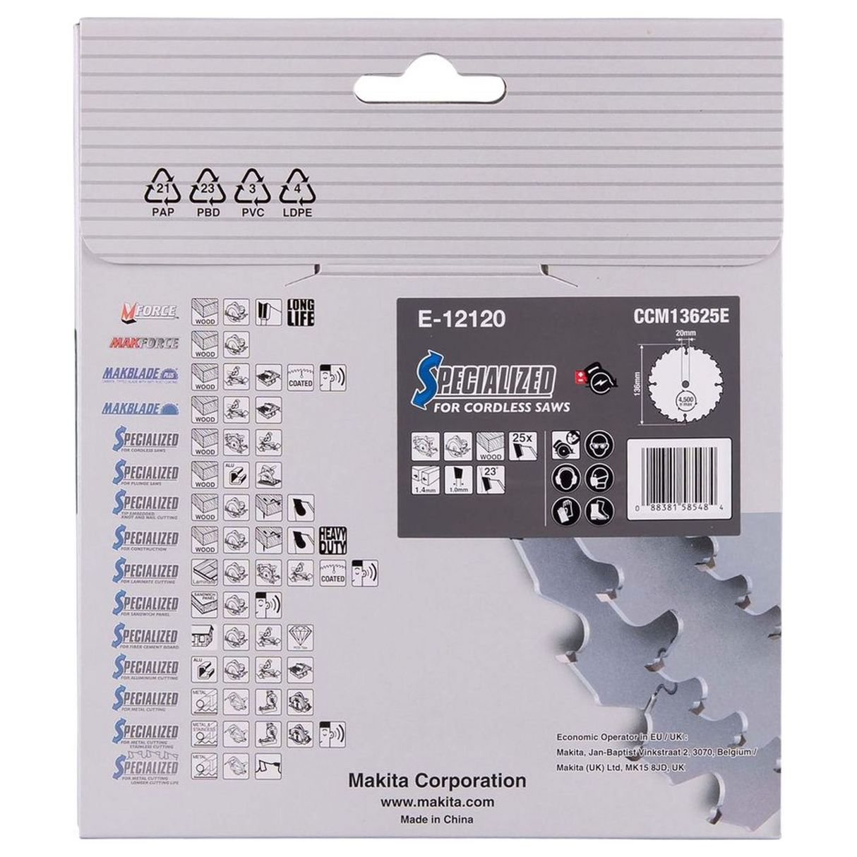 E-12120 - Cuchilla circular Makita Efficut E-12120 136 mm 25T - Imagen 5