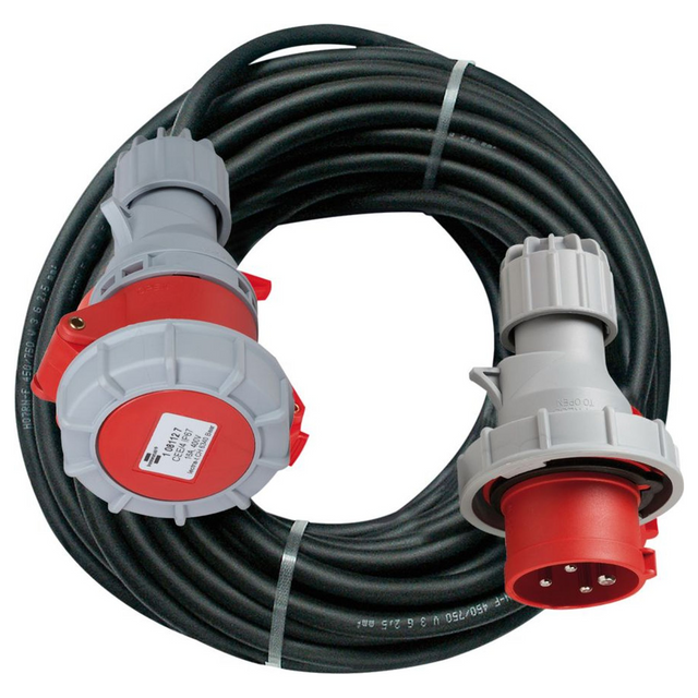 1164027 - Cable de extensión CEE IP67 de 25 m, negro H07RN-F 4G2.5