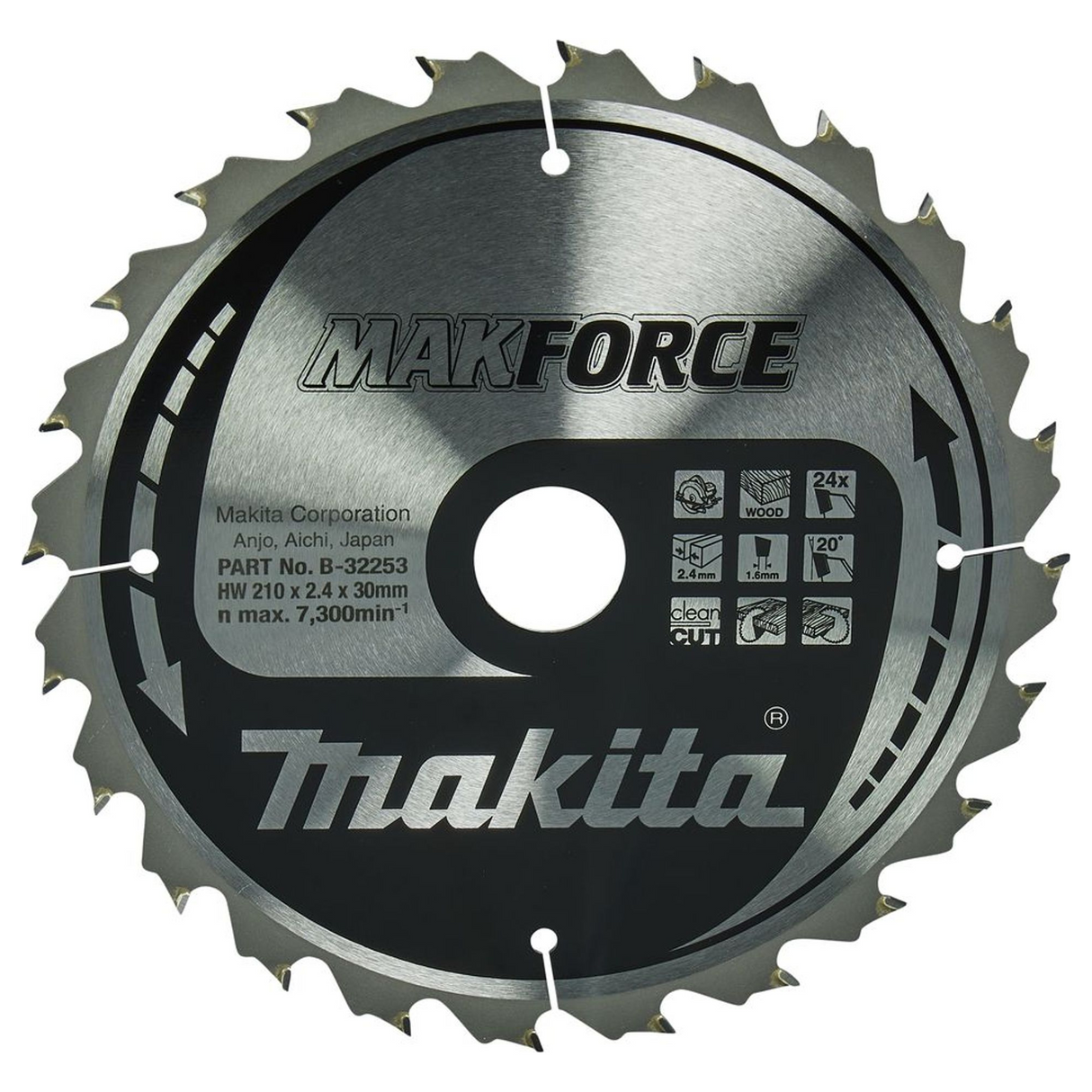 B-32253 - Hoja circular Makita Makforce B-32253 210x30mm 24T - Imagen 2