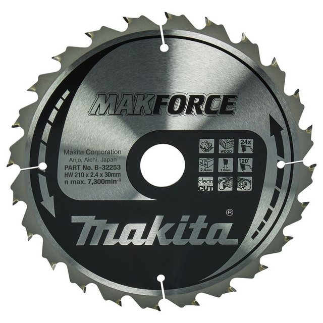 B-32253 - Hoja circular Makita Makforce B-32253 210x30mm 24T - Imagen 2