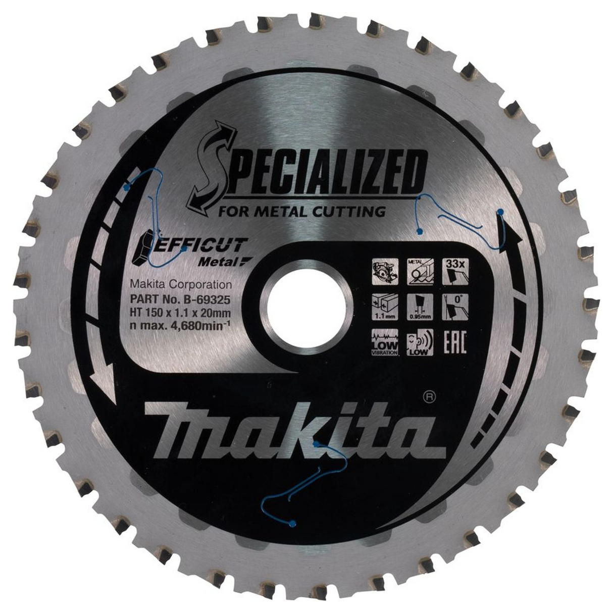 B-69325 - Hoja circular Makita Efficut B-69325 150 mm 33T - Imagen 2