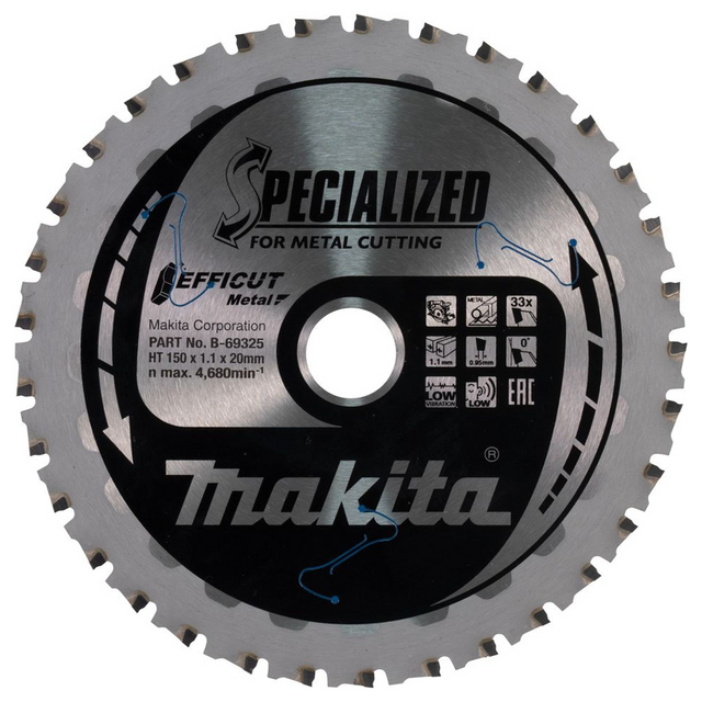 B-69325 - Hoja circular Makita Efficut B-69325 150 mm 33T - Imagen 2