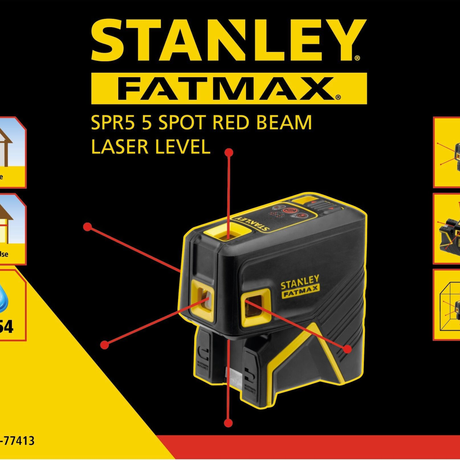 FMHT1-77413 - Nivel láser Stanley FatMax FMHT1-77413 Rayo Rojo de 5 Puntos - Imagen 12
