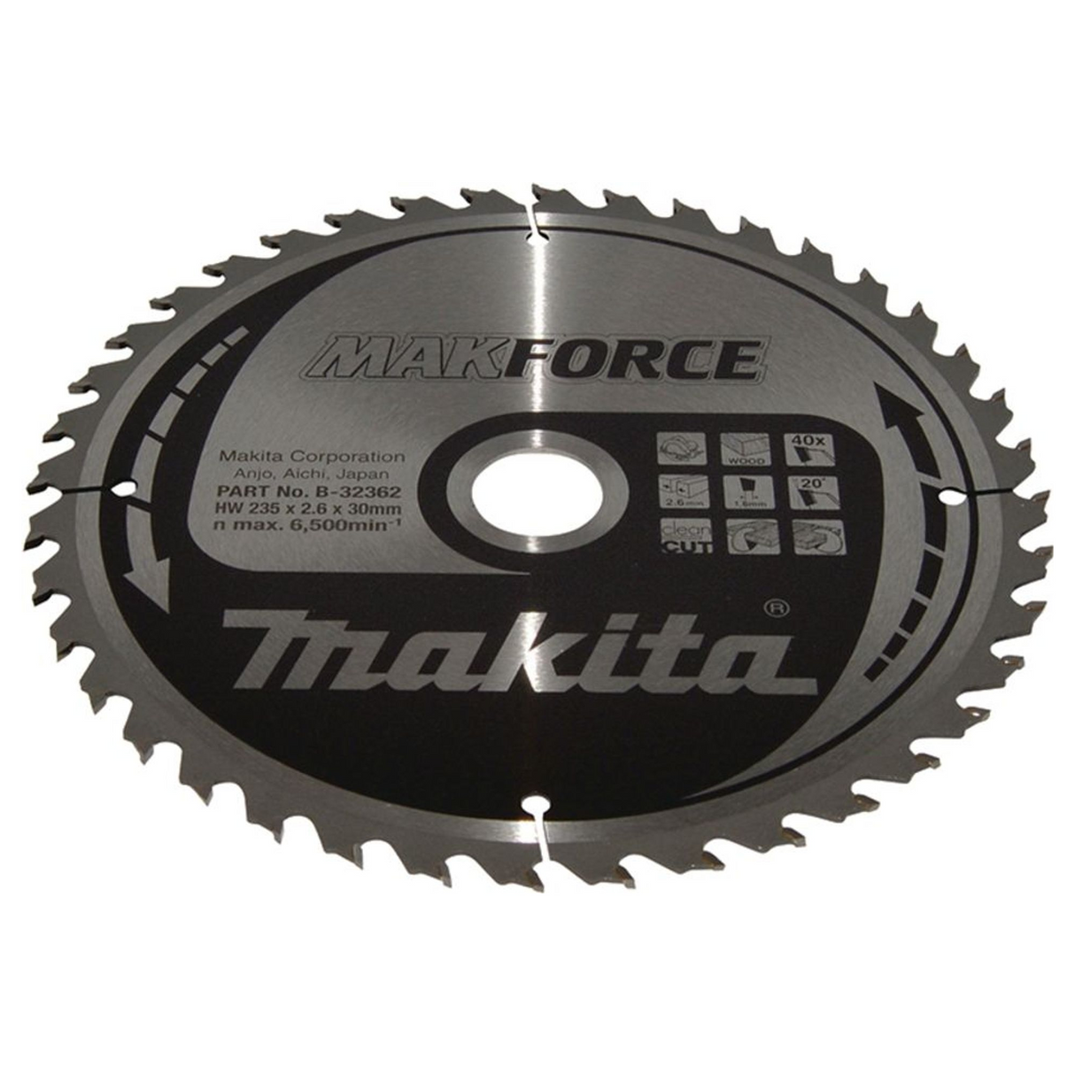 B-32362 - Hoja circular Makita Makforce B-32362 235 mm 40T - Imagen 2