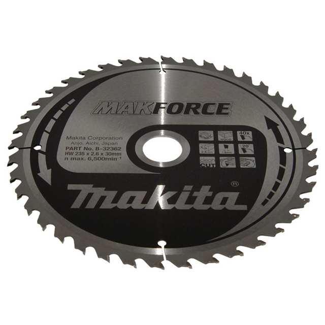 B-32362 - Hoja circular Makita Makforce B-32362 235 mm 40T - Imagen 2