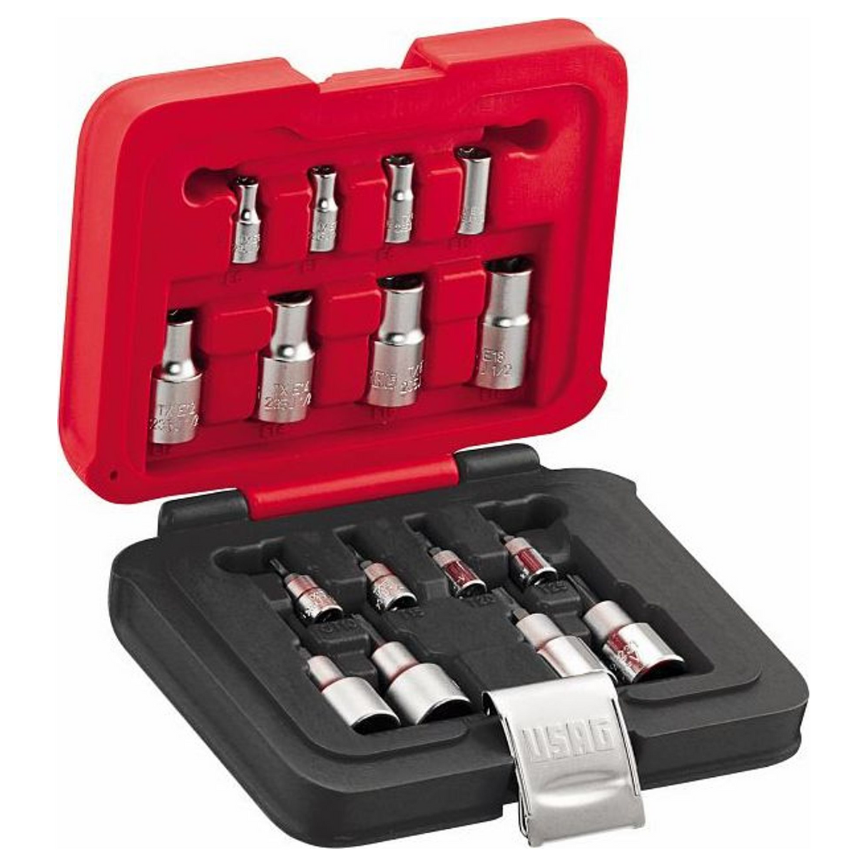 U06010029 - Juego de llaves de vaso TORX USAG 601 1/4-1/2 JTXS16 16 piezas