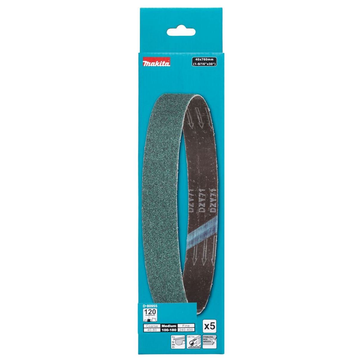 D-80955 - Correas abrasivas Makita D-80955 40x760mm Grano 120 - Imagen 3