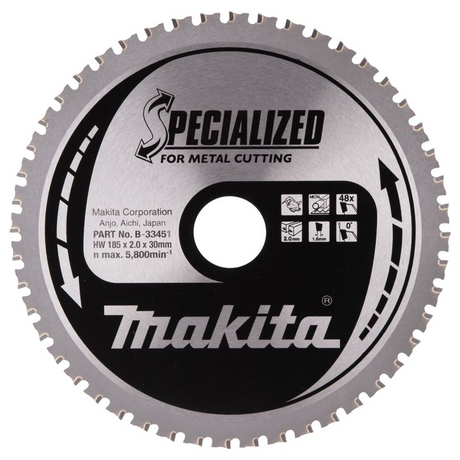 B-33451 - Hoja TCT especializada Makita B-33451 185x30mm 48T - Imagen 2