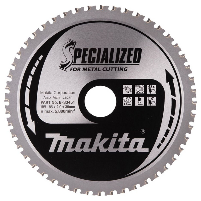 B-33451 - Hoja TCT especializada Makita B-33451 185x30mm 48T - Imagen 2