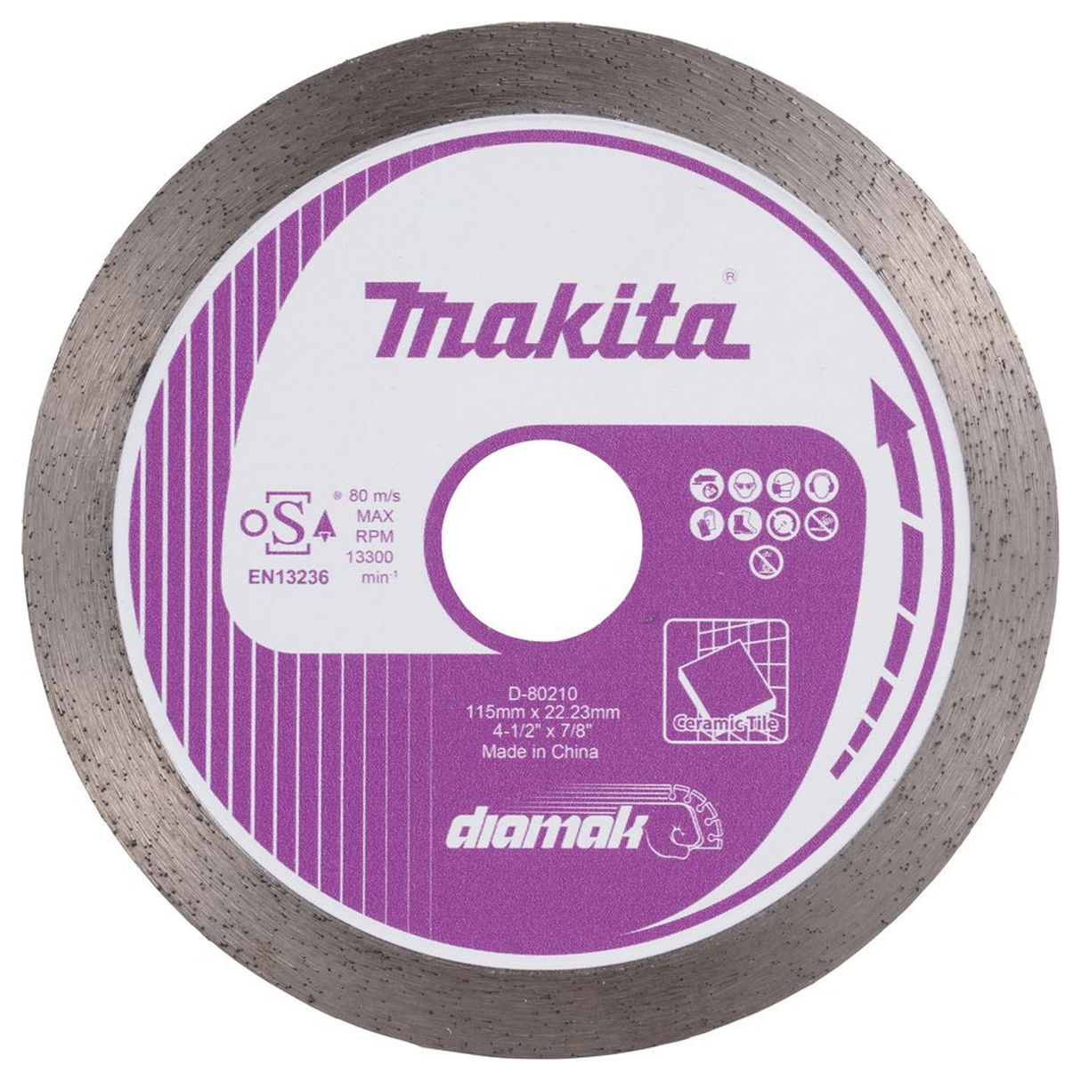D-80210 - Disco de diamante Makita D-80210 Corona continua de 115 mm - Imagen 2